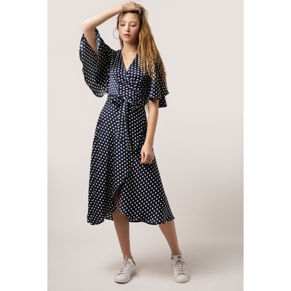 Azalea Polka Dot Maxi Wrap Dress